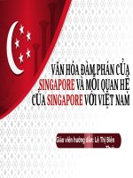 văn hóa đàm phán của singapore và mối quan hệ của singapore với việt nam