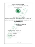 đánh giá một số nội dung trong công tác quản lý nhà nước về đất đai trên địa bàn huyện chương mỹ thành phố hà nội