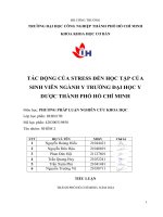tác động của stress đến học tập của sinh viên ngành y trường đại học y dược thành phố hồ chí minh 2