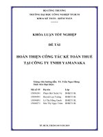hoàn thiện công tác kế toán thuế tại công ty tnhh yamanaka