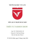 môn quản trị rủi ro sự kiện thiên tư fashion show