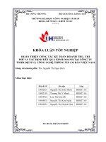 hoàn thiện công tác kế toán doanh thu chi phí và xác định kết quả kinh doanh tại công ty tnhh dv cntt cơ bản việt nam