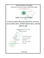 đánh giá hiện trạng sử dụng đất năm 2021 tại xã đồng trúc huyện thạch thất thành phố hà nội