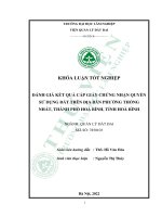 đánh giá kết quả cấp giấy chứng nhận quyền sử dụng đất trên địa bàn phường thống nhất thành phố hòa bình tỉnh hòa bình