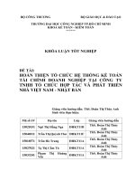 hoàn thiện hệ thống tổ chức kế toán tài chính doanh nghiệp tại công ty tnhh tổ chức hợp tác và phát triển nhà việt nam nhật bản