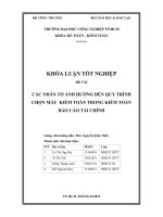 các nhân tố ảnh hưởng đến quy trình chọn mẫu kiểm toán trong kiểm toán báo cáo tài chính