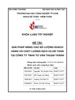 giải pháp nâng cao số lượng khách hàng và chất lượng dịch vụ kế toán tại công ty tnhh tư vấn thuận thành