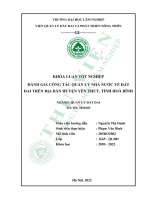 đánh giá công tác quản lý nhà nước về đất đai trên địa bàn huyện yên thủy tỉnh hòa bình