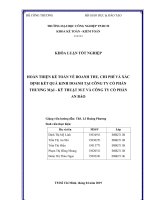 hoàn thiện kế toán về doanh thu chi phí và xác định kết quả kinh doanh tại công ty cổ phần thương mại kỹ thuật m t và công ty cổ phần an bảo