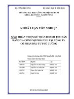 hoàn thiện kế toán doanh thu bán hàng và công nợ phải thu tại công ty cp đt phú cường