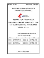 hoàn thiện công tác lập và phân tích báo cáo tài chính tại công ty tnhh phước duyên
