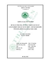 đề xuất phương án phát triển sản xuất lâm nghiệp cho xã xuân thủy huyện kim bôi tỉnh hòa bình giai đonạ 2022 2030