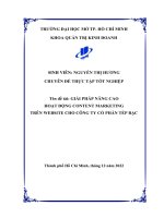 giải pháp nâng cao hoạt động content marketing trên website cho công ty cổ phần tép bạc