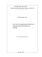 Các yếu tố ảnh hưởng đến việc lựa chọn du lịch cộng đồng Tây Nguyên