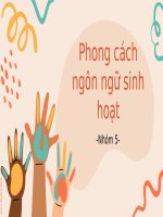 phong cách ngôn ngữ sinh hoạt