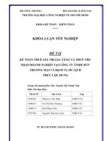 kế toán thuế giá trị gia tăng và thuế thu nhập doanh nghiệp tại công ty tnhh mtv tm dv du lịch phúc lộc hưng