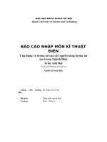 báo cáo nhập môn kĩ thuật điện ứng dụng và tương lai của các nguồn năng lượng tái tạo trong ngành điện