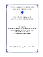 phân tích chiến lược marketing mix 7p của sản phẩm tín dụng dành cho khách hàng cá nhân tại ngân hàng tmcp nam á