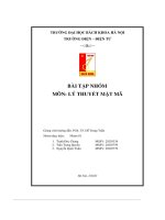 bài tập nhóm lý thuyết mật mã