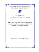 phân tích công tác tiếp nhận và giải quyết yêu cầu dịch vụ sinh viên của khoa quản trị kinh doanh