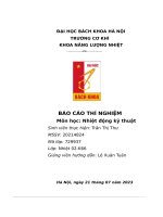 báo cáo thí nghiệm nhiệt động kỹ thuật