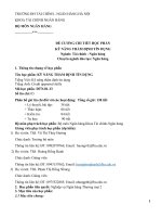 ĐỀ CƯƠNG CHI TIẾT HỌC PHẦN KỸ NĂNG THẨM ĐỊNH TÍN DỤNG