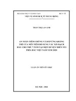 An toàn tiêm chủng và đáp ứng kháng thể của mũi tiêm bổ sung vắc xin bạch hầu cho trẻ 7 tuổi tại một huyện miền núi phía Bắc Việt Nam năm 2020
