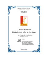 báo cáo bài tập lớn kỹ thuật phần mềm và ứng dụng đề tài quản lý đào tạo trường thpt