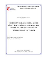 nghiên cứu sự hài lòng của khách hàng cá nhân về chất lượng dịch vụ chuyển phát nhanh của công ty kerry express tại tp hcm