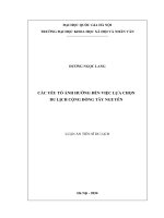 Các yếu tố ảnh hưởng đến việc lựa chọn du lịch cộng đồng Tây Nguyên