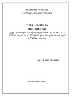 Tư tưởng về con người trong triết học tây Âu tk xvii – xviii và Ý nghĩa của nó Đối với việc phát huy nguồn lực con người Ở việt