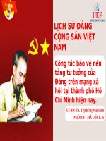 công tác bảo vệ nền tảng tư tưởng của đảng trên mạng xã hội tại thành phồ hồ chí minh hiện nay