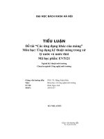 tiểu luận đề tài các ứng dụng khác của màng môn học ứng dụng kỹ thuật màng trong xử lý nước và nước thải