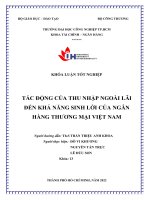 tác động của thu nhập ngoài lãi đến khả năng sinh lời của ngân hàng thương mại việt nam khóa luận tốt nghiệp khoa khoa tài chính ngân hàng