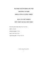 báo cáo thí nghiệm môn thiết bị trao đổi nhiệt