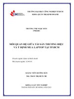 mối quan hệ giữa tài sản thương hiệu và ý định mua laptop tại thành phố hồ chí minh