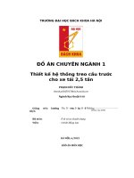 đồ án chuyên ngành 1 thiết kế hệ thống treo cầu trước cho xe tải 2 5 tấn