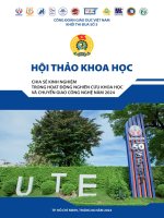 Chia sẻ kinh nghiệm trong hoạt động nghiên cứu khoa học và chuyển giao công nghệ năm 2024