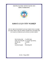 Khóa luận tốt nghiệp: Một số giải pháp ngắn hạn nhằm nâng cao hiệu quả hoạt động truyền thông marketing tích hợp cho các loại xa xỉ phẩm tại Flannels Luxury Group