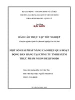 một số giải pháp nâng cao hiệu quả hoạt động bán hàng tại công ty tnhh sxtm thực phẩm ngon delifoods