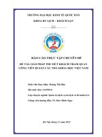 Chuyên đề thực tập: Giải pháp thu hút khách tham quan Công viên Di sản các nhà khoa học Việt Nam