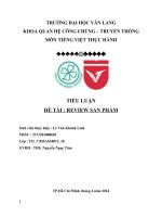 tiểu luận đề tài review sản phẩm