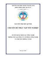 Chuyên đề thực tập tốt nghiệp: Tuyển dụng nhân sự công nghệ thông tin tại công ty cổ phần công nghệ và truyền thông TCOM