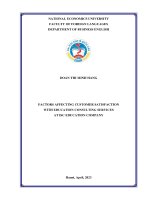 Chuyên đề tốt nghiệp: Factors affecting customer satisfaction with education consulting services at ISC Education company