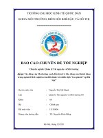 Chuyên đề tốt nghiệp: Tác động của Marketing xanh đến hành vi tiêu dùng của khách hàng trong ngành F&B: nghiên cứu điển hình với chiến dịch less plastic tại Hà Nội