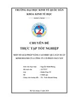 Chuyên đề thực tập tốt nghiệp: Một số giải pháp nâng cao hiệu quả sản xuất kinh doanh của Công ty Cổ phần May X19