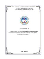 Chuyên đề tốt nghiệp: Difficulties in listening comprehension faced by second-year business english students at national economics university