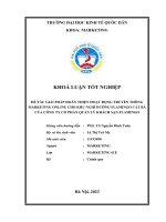 Khóa luận tốt nghiệp: Giải pháp hoàn thiện hoạt động truyền thông Marketing Online trên các trang mạng xã hội cho Khu nghỉ dưỡng Flamingo Cát Bà của Công ty Cổ phần Quản Lý Khách Sạn Flamingo