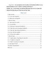 Nghiên cứu về ảnh hưởng của phương pháp phản hồi tức thì và phản hồi chậm đối với khả năng nói Tiếng Anh của học sinh