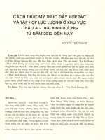 CÁCH THỨC MỸ THÚC ĐẨY HỢP TÁC VÀ TẬP HỢP LỰC LƯỢNG Ở KHU VỰC CHÂU Á - THÁI BÌNH DƯƠNG TỪ NĂM 2012 ĐẾN NAY